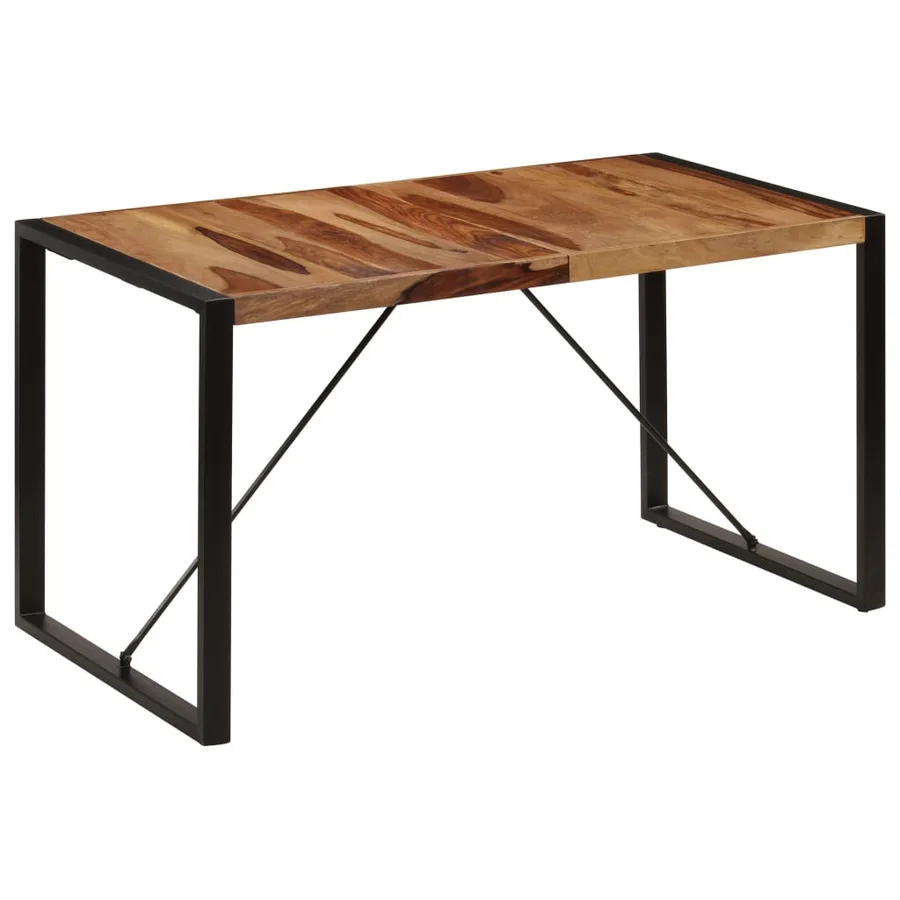 Table de salle à manger 140x70x75 cm Bois de Sesham massif - 11
