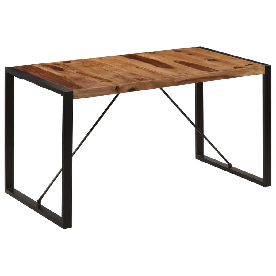 Table de salle à manger 140x70x75 cm Bois de Sesham massif - 12