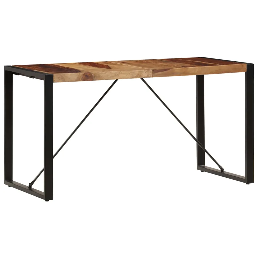 Table de salle à manger 140x70x75 cm Bois de Sesham massif - 13