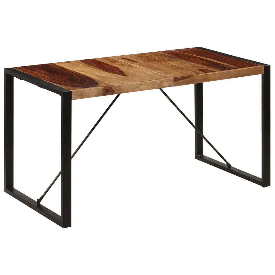 Table de salle à manger 140x70x75 cm Bois de Sesham massif - 9