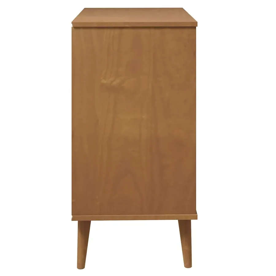 Commode MOLDE Marron 80x40x80 cm Bois de pin solide - 6