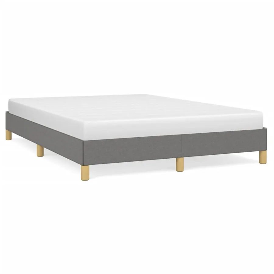 Cadre de lit sans matelas gris foncé 160x200 cm tissu - 2