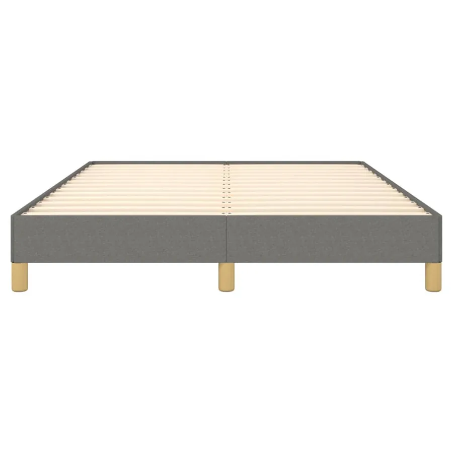 Cadre de lit sans matelas gris foncé 160x200 cm tissu - 5