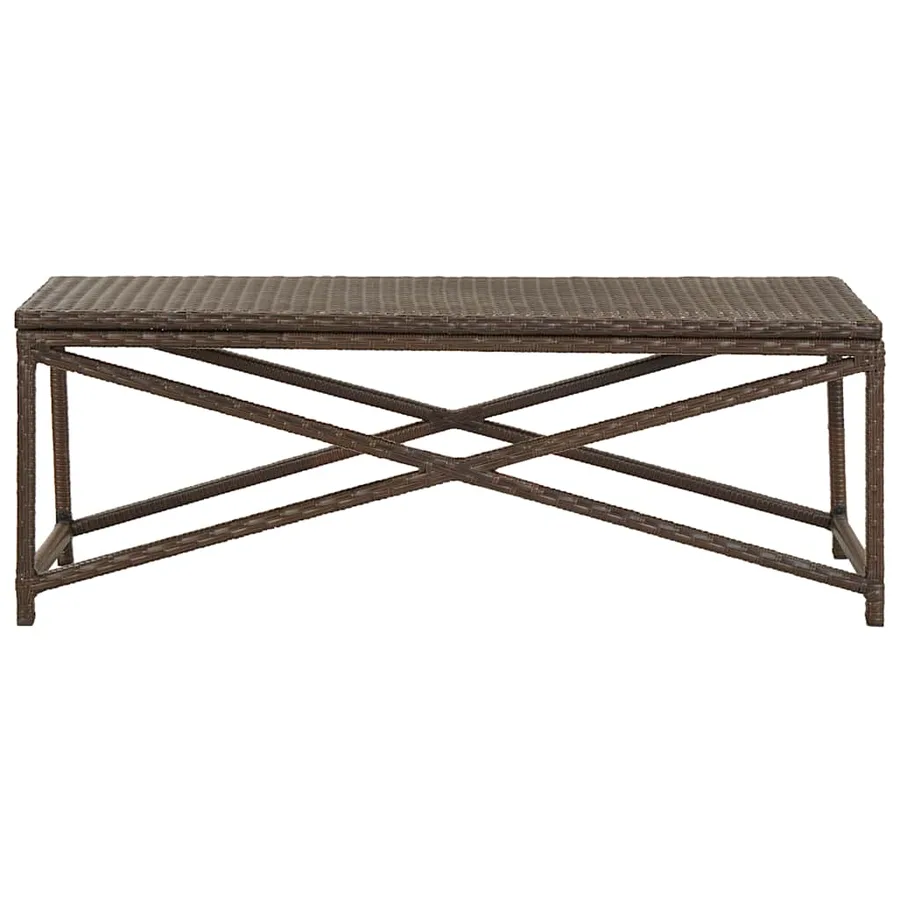 Banc de jardin 120 cm Résine tressée Marron - 2