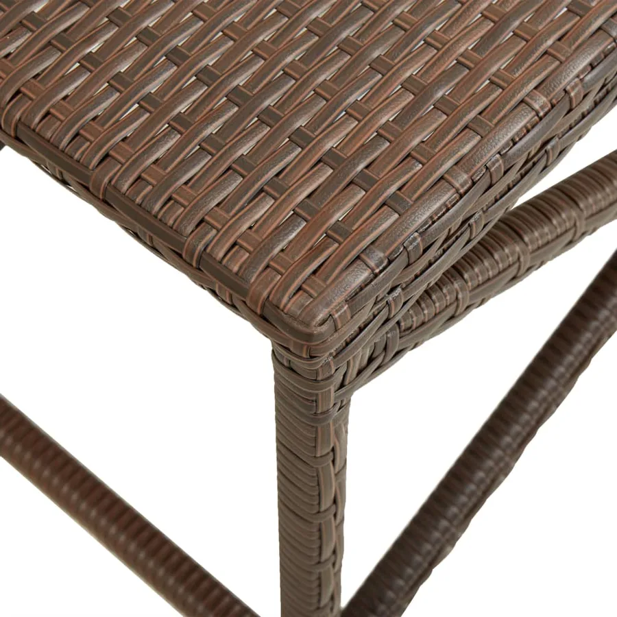 Banc de jardin 120 cm Résine tressée Marron - 4