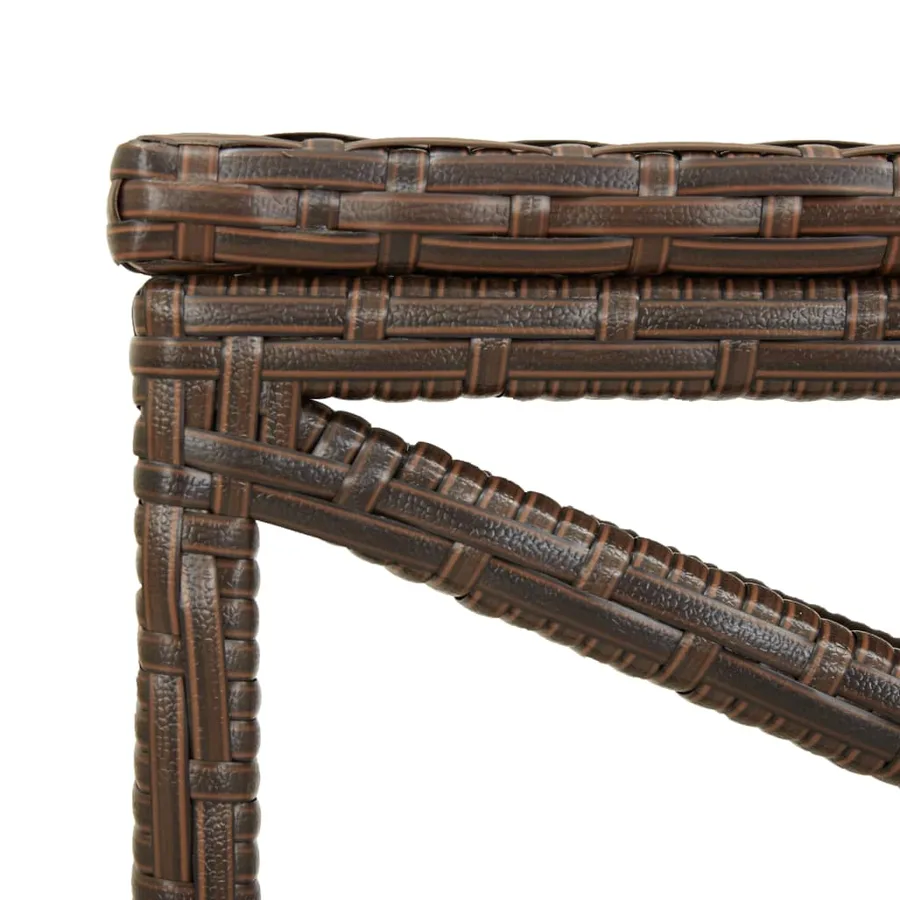 Banc de jardin 120 cm Résine tressée Marron - 5