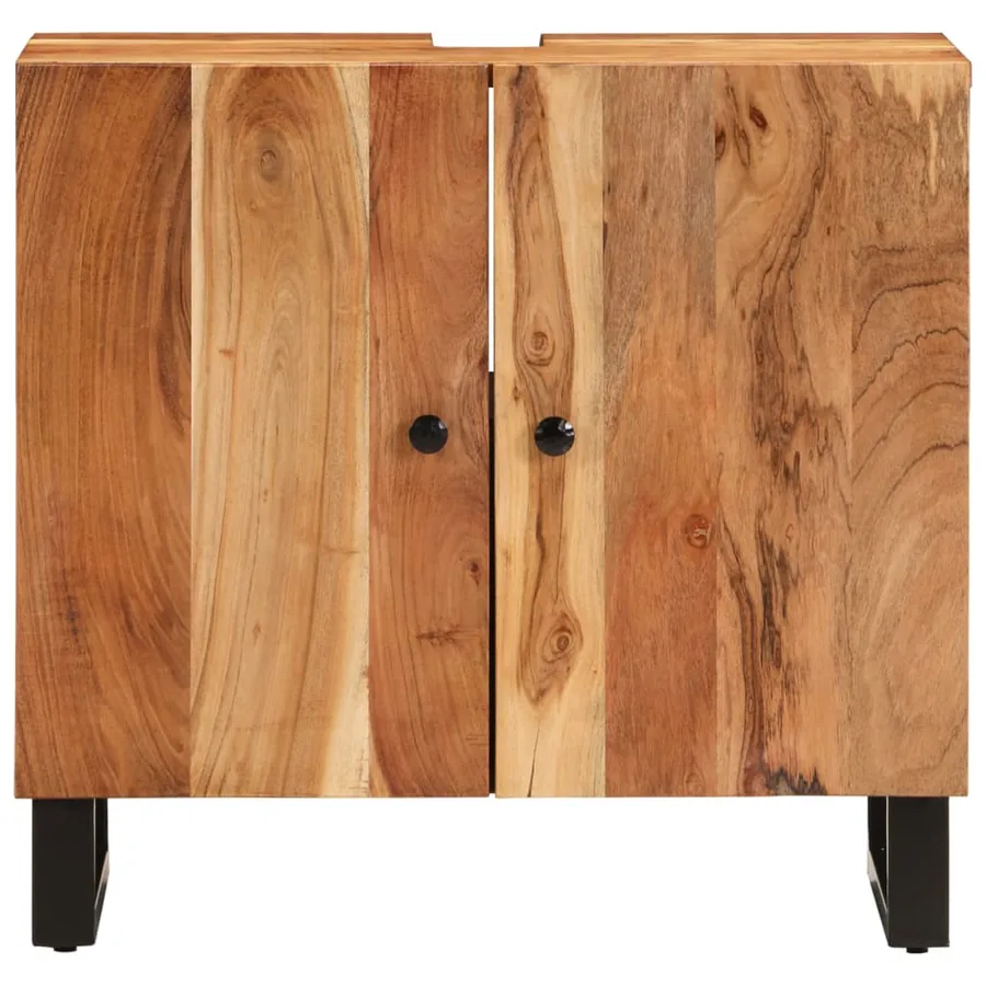 Meuble d'évier 62x33x58 cm bois d'acacia et d'ingénierie - 4