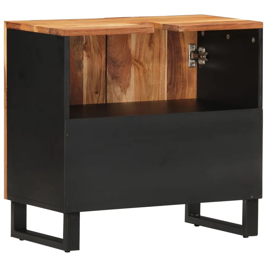 Meuble d'évier 62x33x58 cm bois d'acacia et d'ingénierie - 6