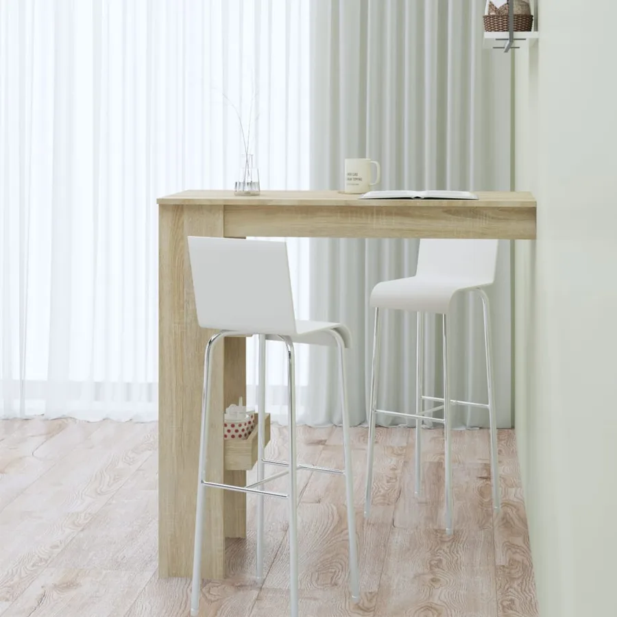 Table bar murale Chêne Sonoma 102x45x103,5 cm Bois d'ingénierie - 6