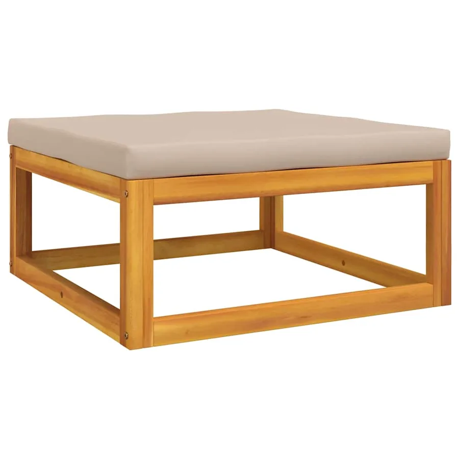 Salon de jardin 3 pcs avec coussins bois massif d'acacia - 12