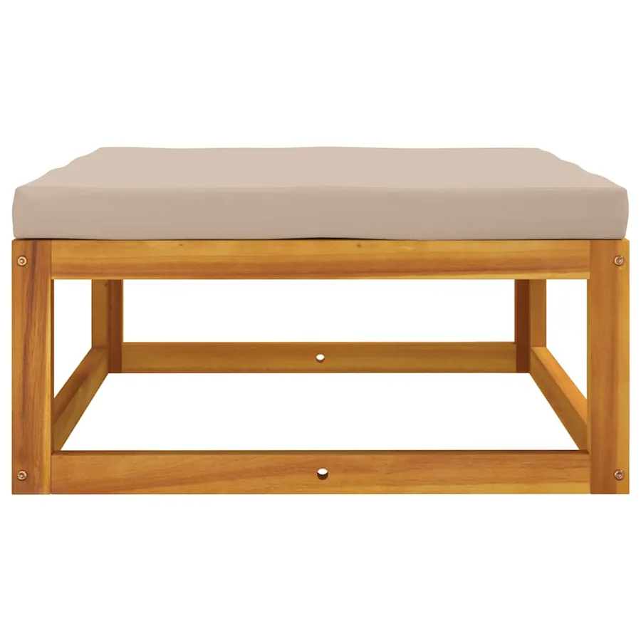 Salon de jardin 3 pcs avec coussins bois massif d'acacia - 13