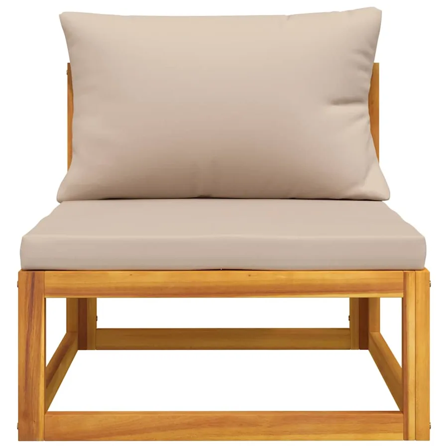Salon de jardin 3 pcs avec coussins bois massif d'acacia - 4