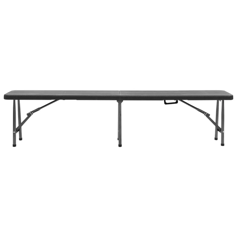 Bancs de jardin pliables lot de 2 180 cm PEHD Noir - 3