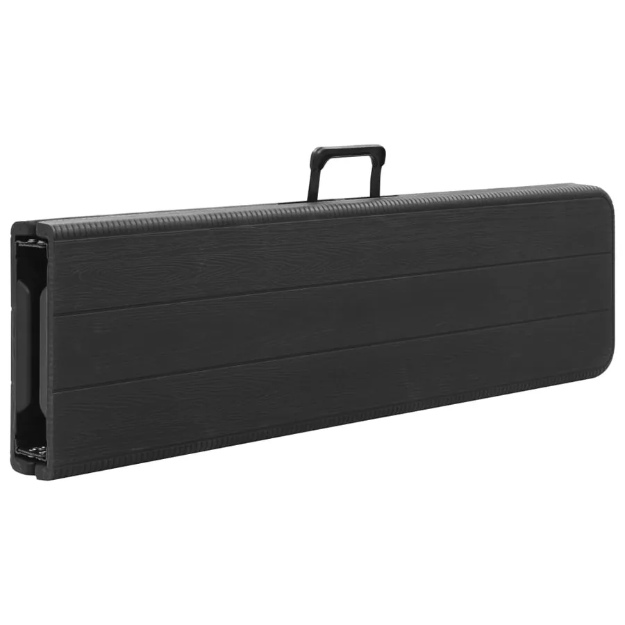 Bancs de jardin pliables lot de 2 180 cm PEHD Noir - 6