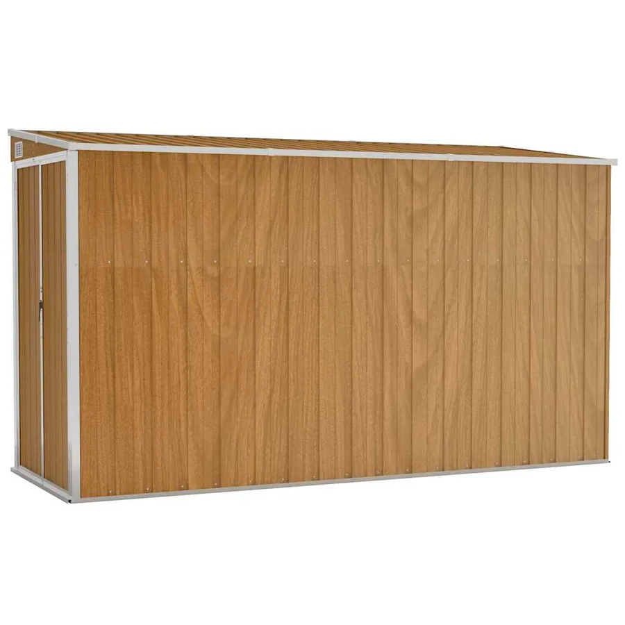 Abri de jardin mural marron 118 x 288 x 178 cm Acier galvanisé - 2