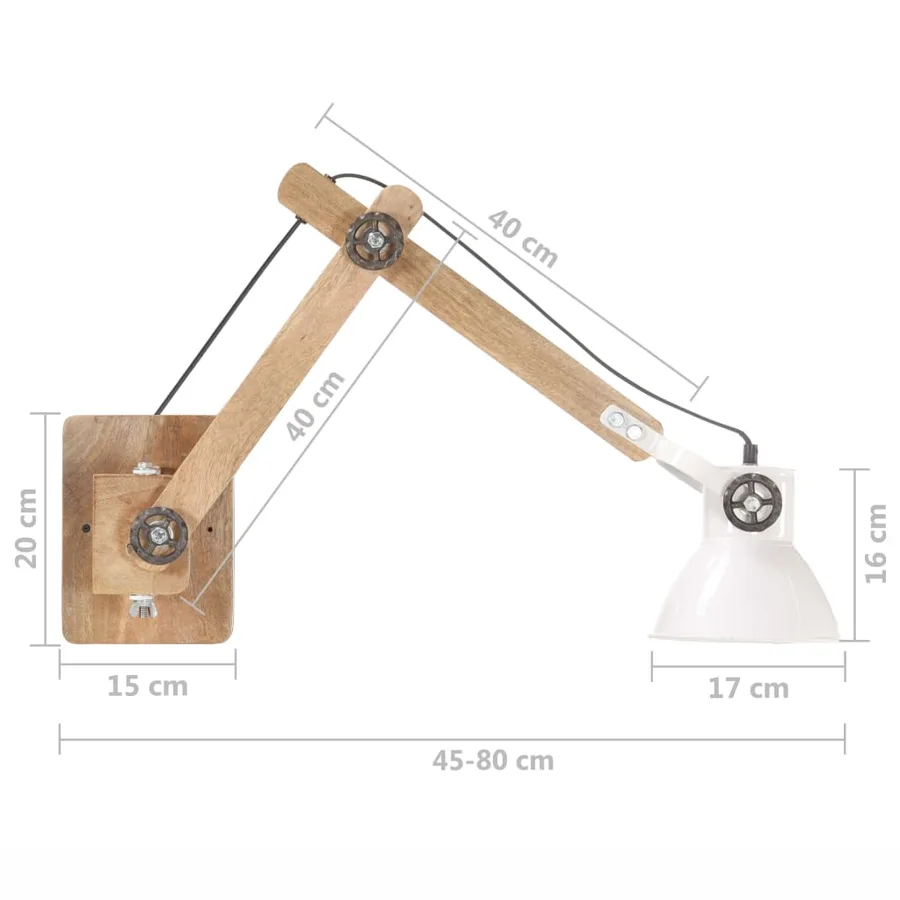 Lampe murale Style industriel Blanc Rond E27 - 11