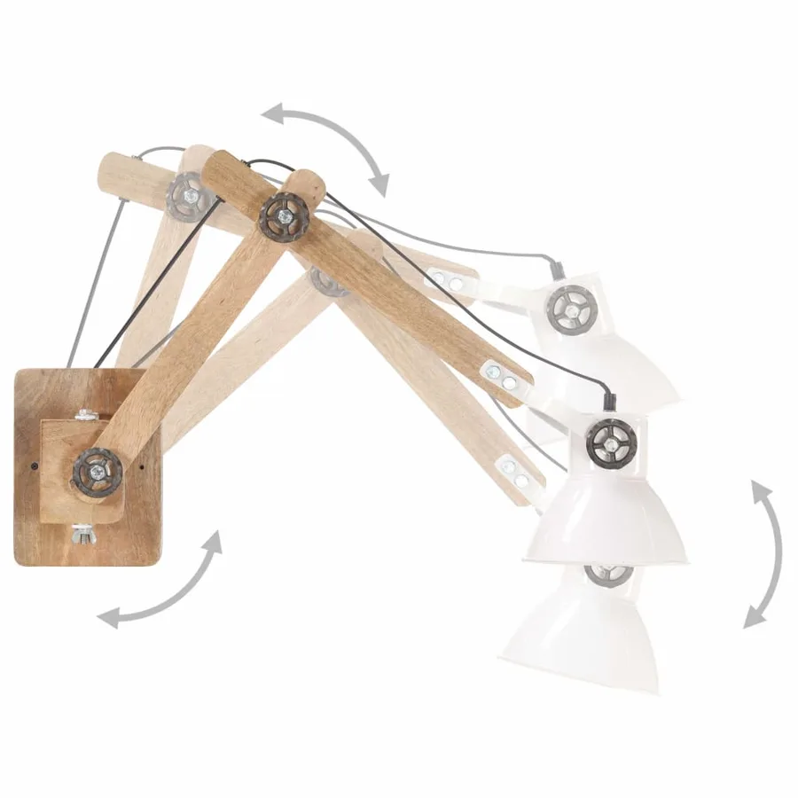 Lampe murale Style industriel Blanc Rond E27 - 3