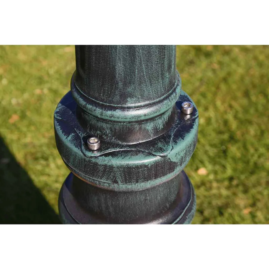 Lampadaire de jardin 3 bras 230 cm Vert foncé/Noir Aluminium - 5