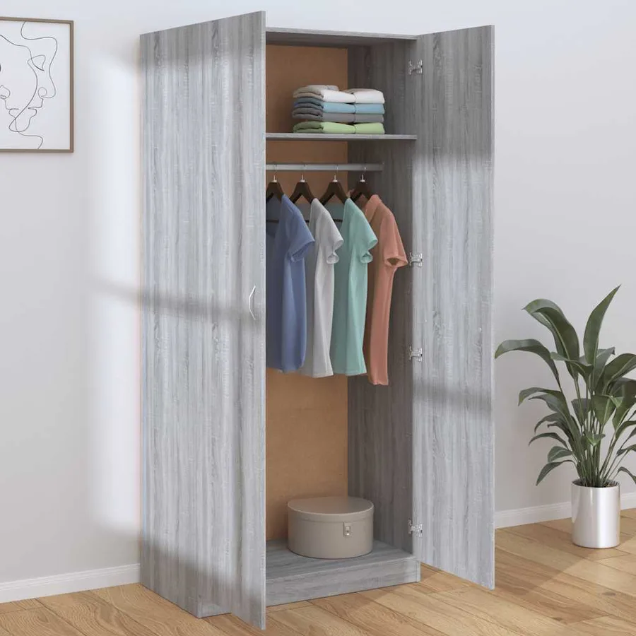 Garde-robe Sonoma gris 90x52x200 cm Bois d'ingénierie - 3