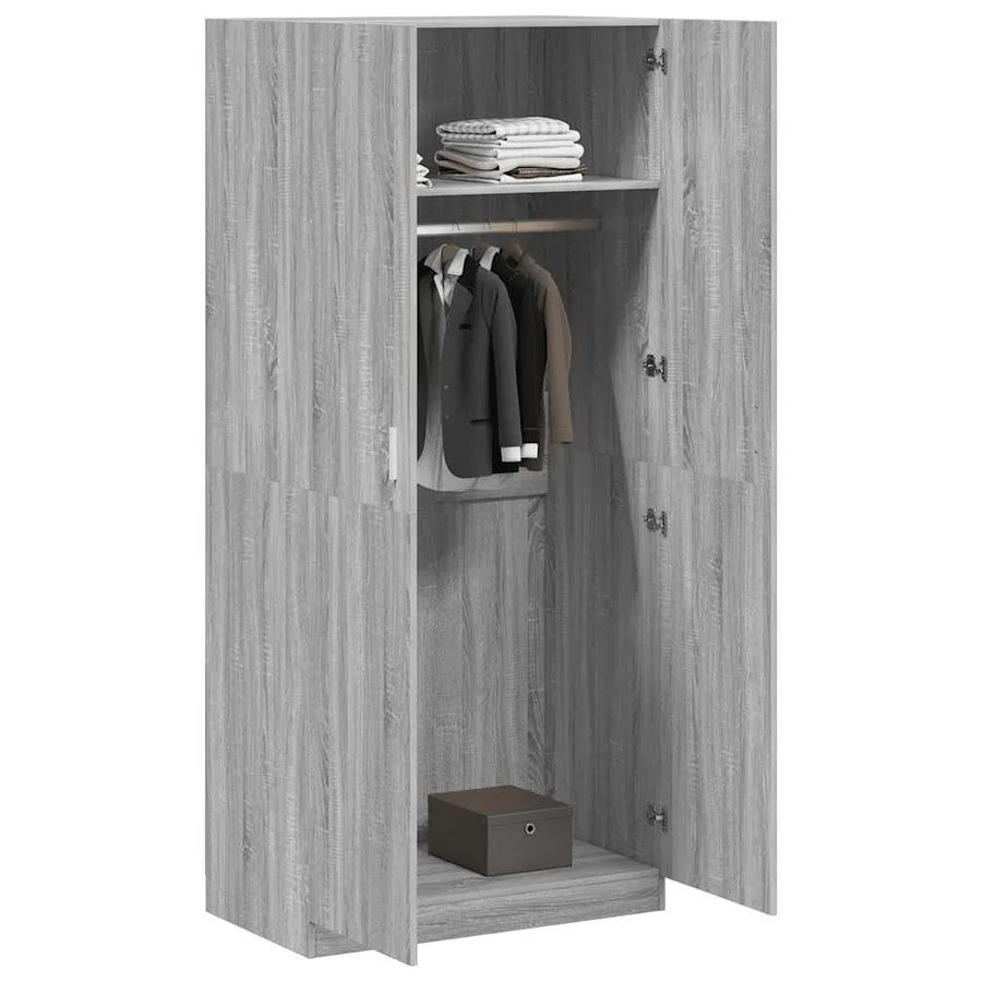 Garde-robe Sonoma gris 90x52x200 cm Bois d'ingénierie - 4