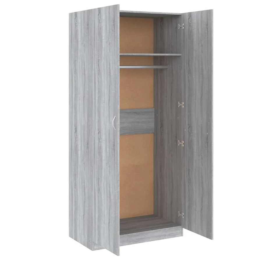 Garde-robe Sonoma gris 90x52x200 cm Bois d'ingénierie - 6