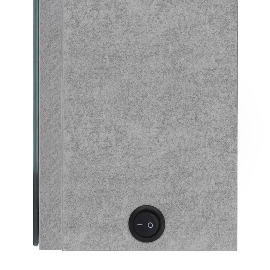 Armoire de salle de bain à miroir LED gris béton 50x13x70 cm - 6