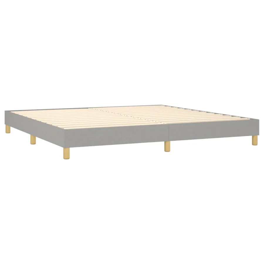 Sommier à lattes de lit avec matelas Gris clair 200x200cm Tissu - 4