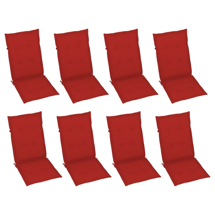 Chaises inclinables de jardin et coussins lot de 8 Gris Acacia - 3