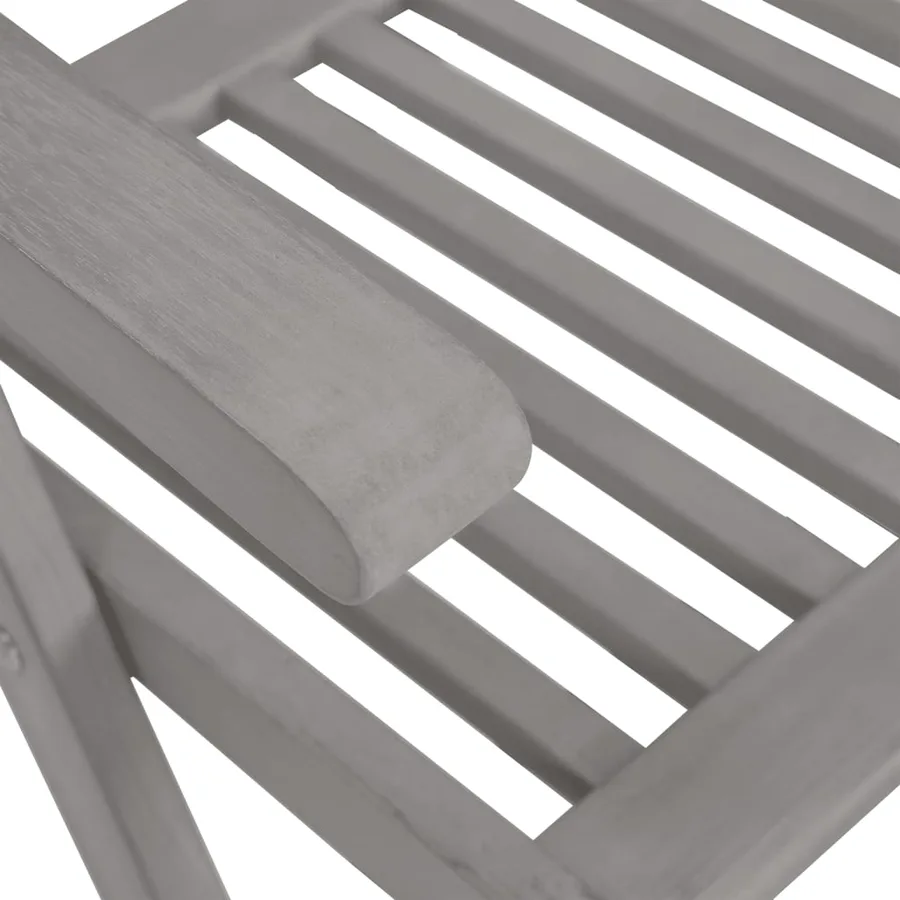 Chaises inclinables de jardin et coussins lot de 8 Gris Acacia - 7