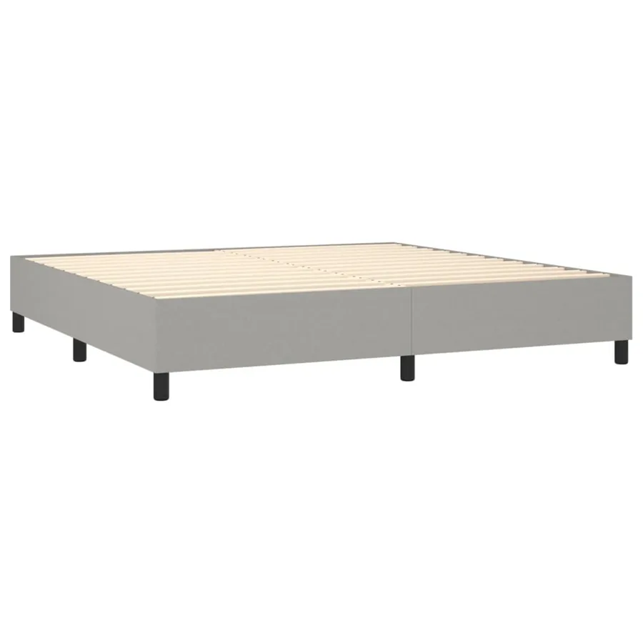 Sommier à lattes de lit et matelas et LED Gris clair 200x200 cm - 5