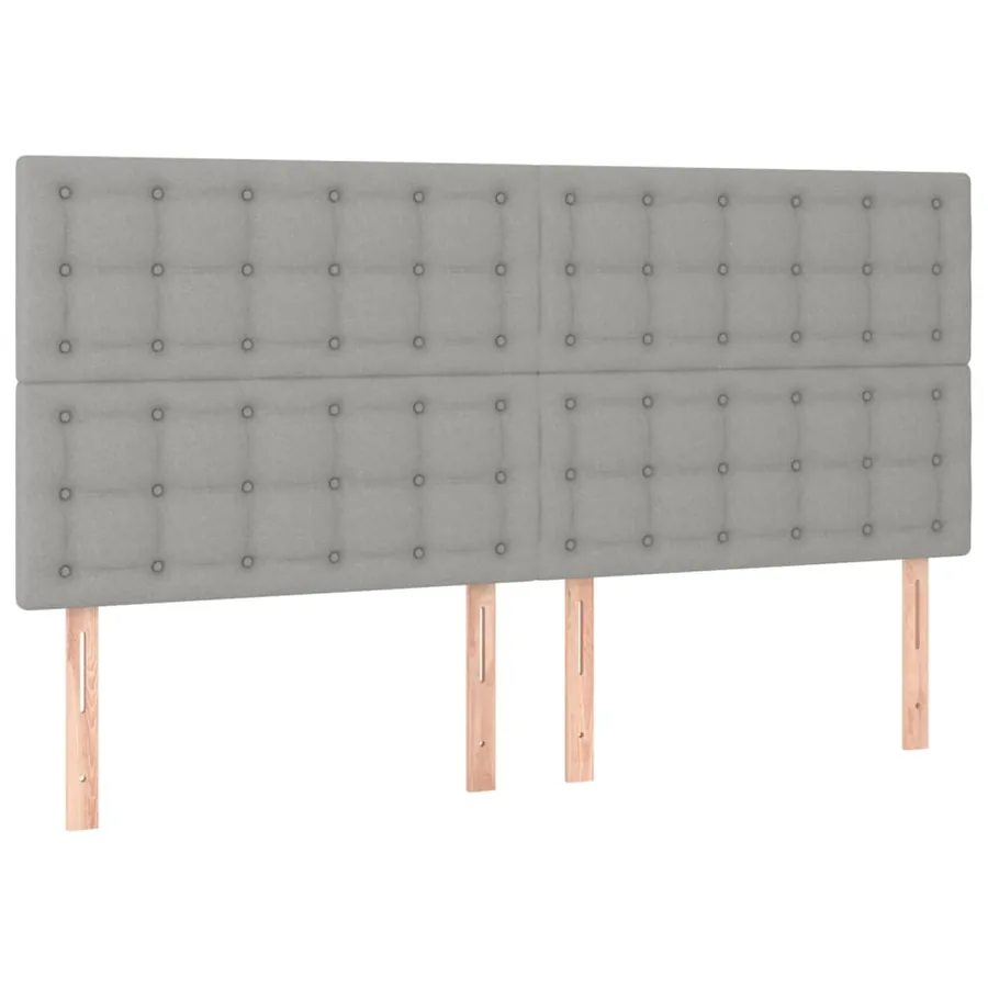 Sommier à lattes de lit et matelas et LED Gris clair 200x200 cm - 7