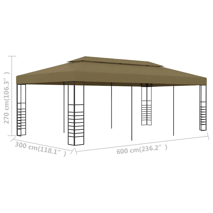 Belvédère 6x3x2,7 m Taupe 180 g/m² - 6