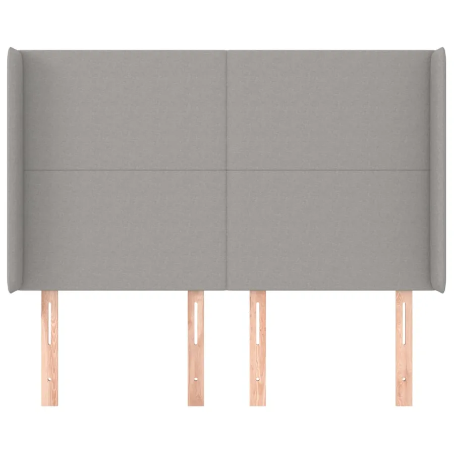 Tête de lit avec oreilles Gris clair 147x16x118/128 cm Tissu - 3