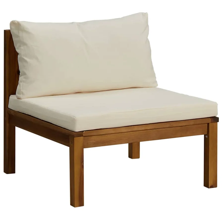 Canapé de milieu sectionnel avec coussin blanc crème Acacia - 2