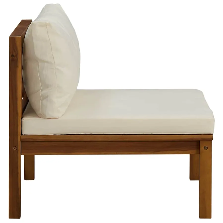Canapé de milieu sectionnel avec coussin blanc crème Acacia - 5