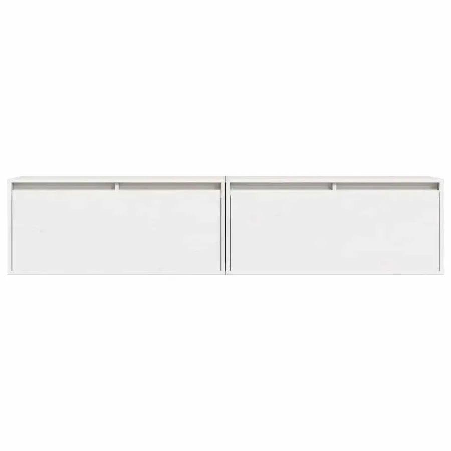 Armoires murales 2 pcs Blanc 80x30x35 cm Bois de pin massif - 6