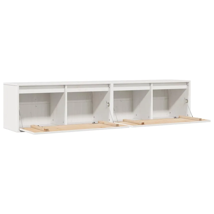 Armoires murales 2 pcs Blanc 80x30x35 cm Bois de pin massif - 7