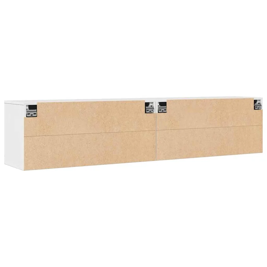 Armoires murales 2 pcs Blanc 80x30x35 cm Bois de pin massif - 9