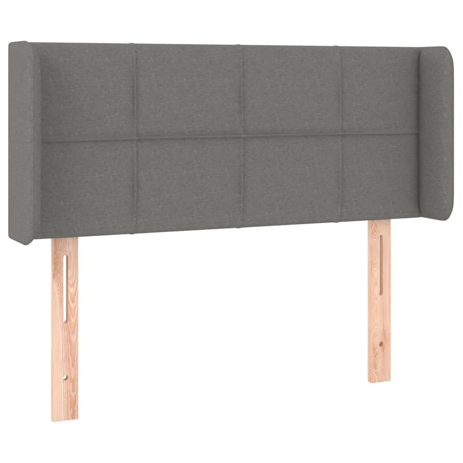 Tête de lit avec oreilles Gris foncé 103x16x78/88 cm Tissu - 2