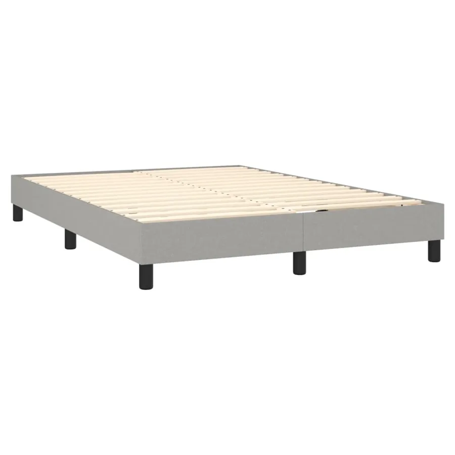 Sommier à lattes de lit et matelas et LED Gris clair 140x190 cm - 5