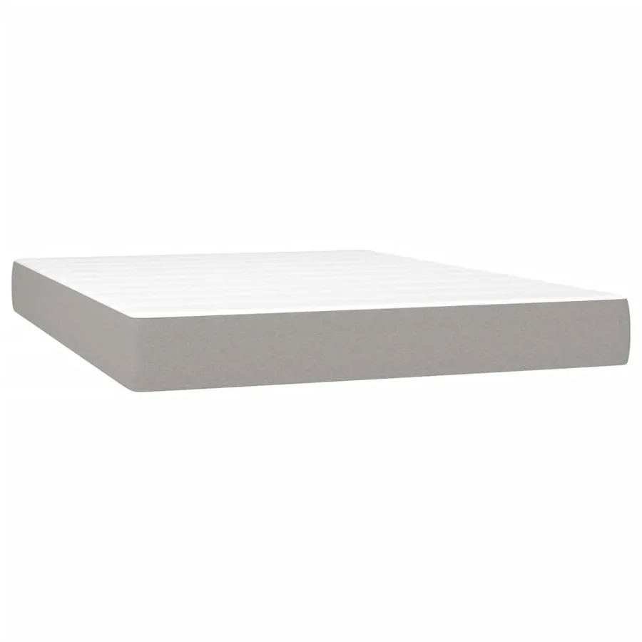 Sommier à lattes de lit et matelas et LED Gris clair 140x190 cm - 6