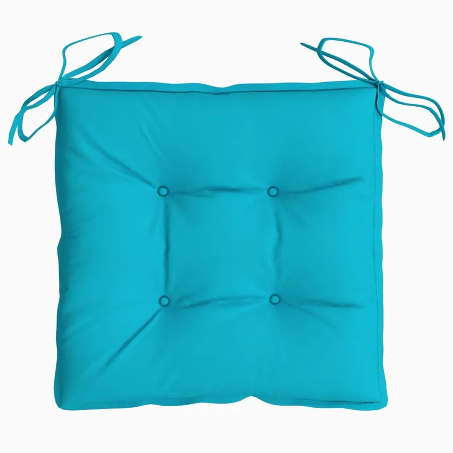 Coussins de chaise lot de 6 turquoise 50x50x7 cm tissu oxford - 6