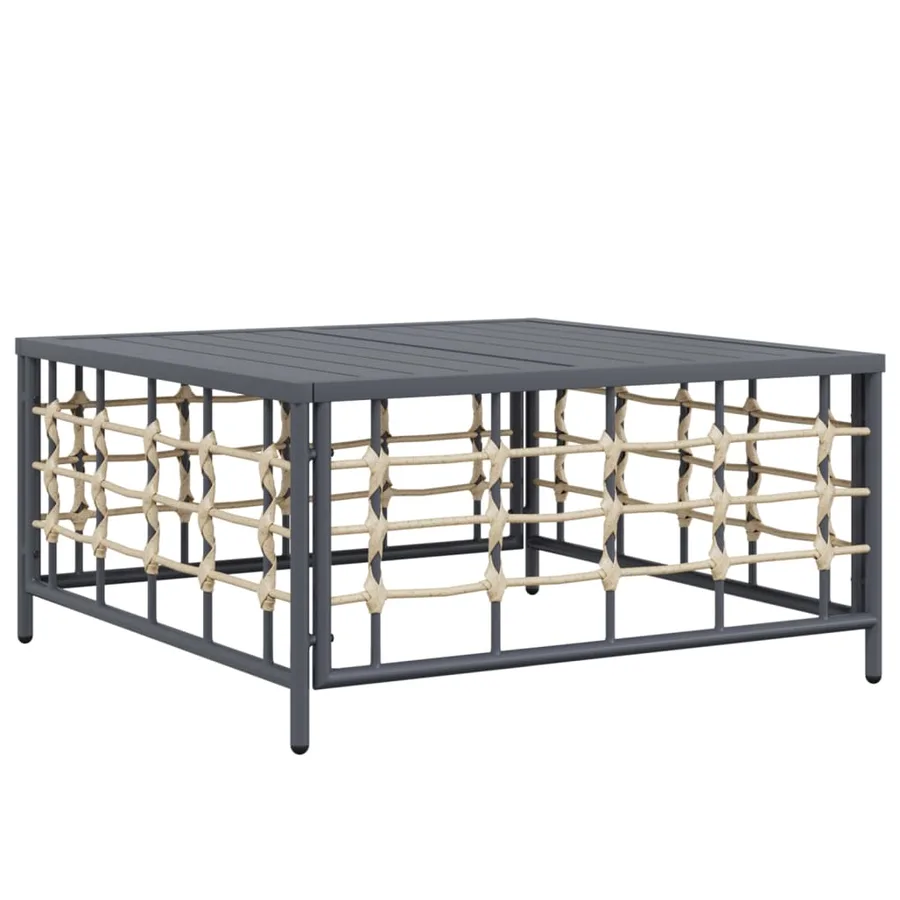 Salon de jardin 7 pcs avec coussins anthracite résine tressée - 6