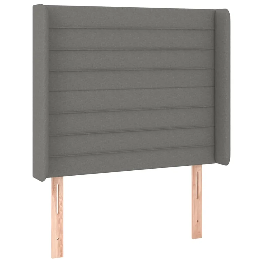 Sommier à lattes de lit matelas LED Gris foncé 100x200 cm Tissu - 7
