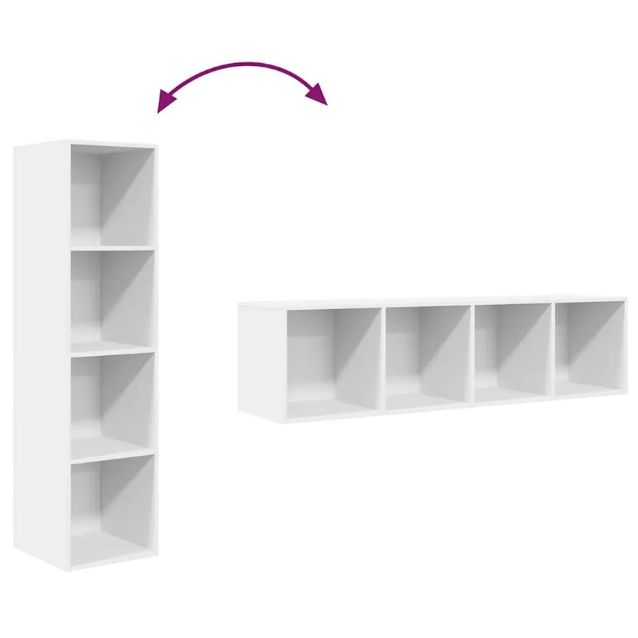 Meuble TV mural Blanc 37x37x142,5 cm Bois d’ingénierie - 10