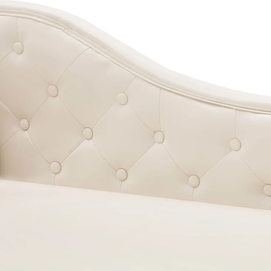 Chaise longue Blanc crème Similicuir - 6