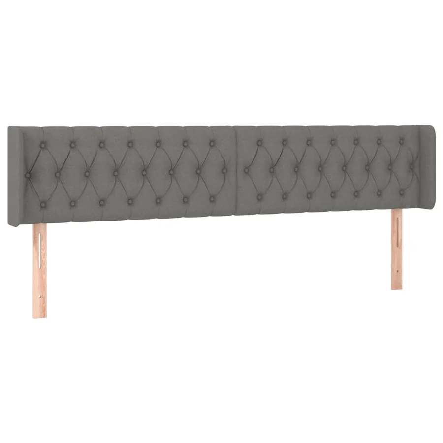 Tête de lit à LED Gris foncé 203x16x78/88 cm Tissu - 3