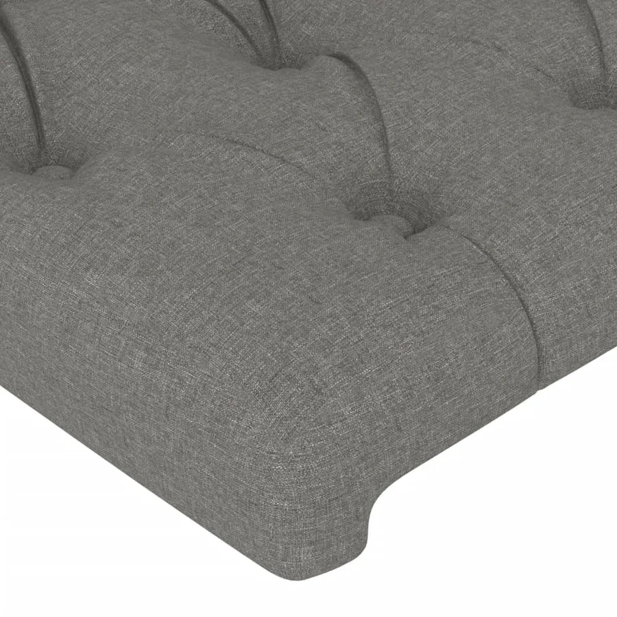 Tête de lit à LED Gris foncé 203x16x78/88 cm Tissu - 5