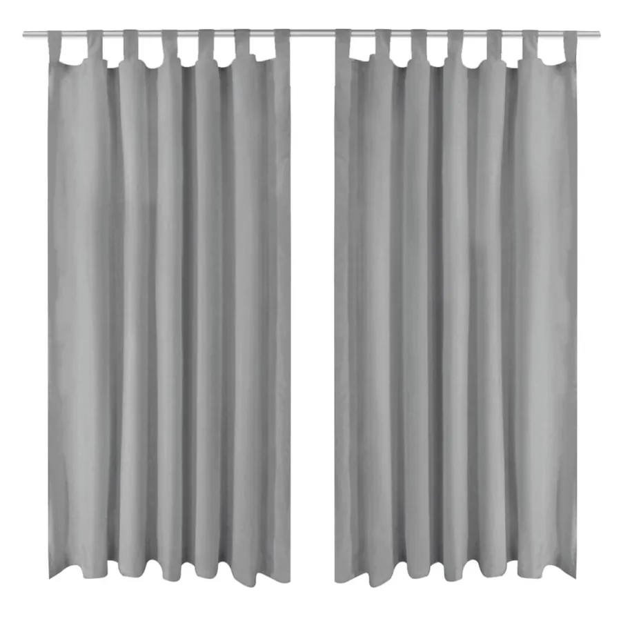 Rideau occultant avec boucles 2 pcs 140 x 225 cm Gris