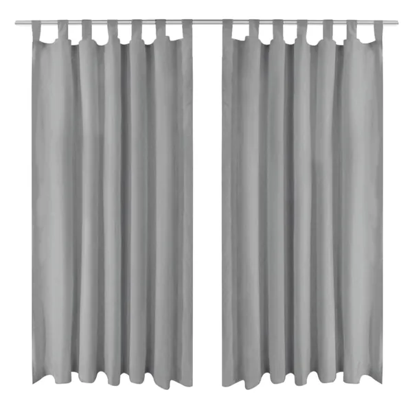 Rideau occultant avec boucles 2 pcs 140 x 225 cm Gris